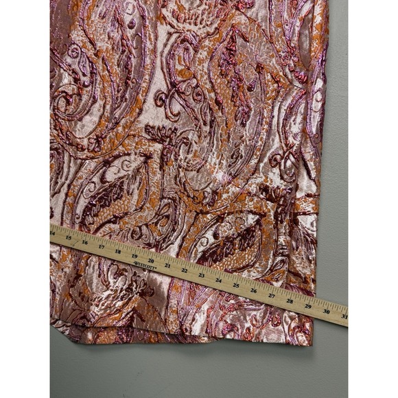 Solelia Cleo Golden Flame Metallic Paisley Brocade Dress XS Boho Luxe NWT - Picture 15 of 16